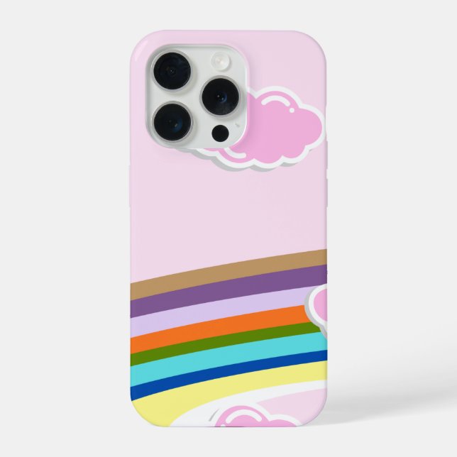 Funda Para iPhone cielo rosa arcoíris  (Reverso )
