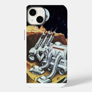 Funda Para iPhone 14 Ciencia ficción vintage, estación espacial en la L
