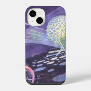 Funda Para iPhone 14 Ciencia ficción vintage, un orbe brillante con ali