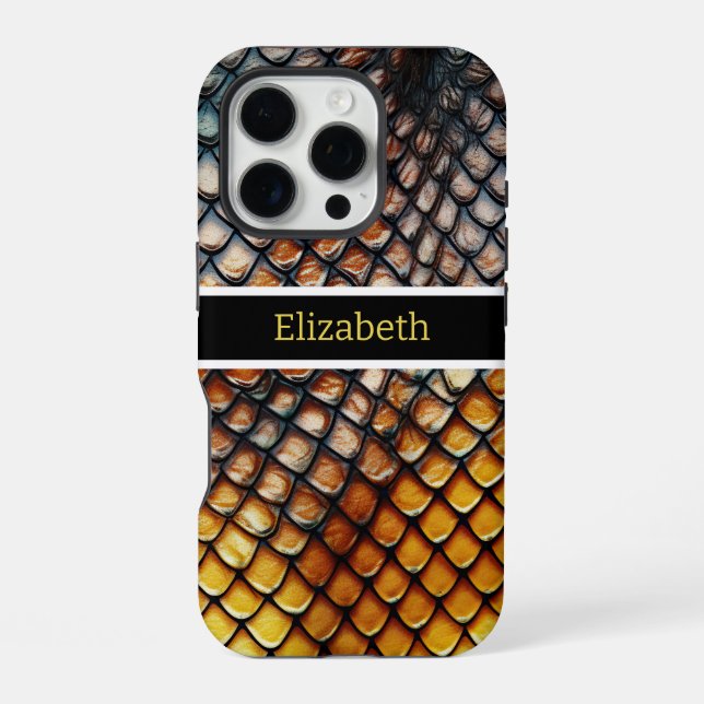 Funda Para iPhone Cierre de patrones de piel de serpiente venenosos (Reverso )