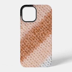 Funda Para iPhone 12 Cierre de textura de tela de lana a rayas multicol