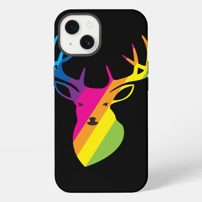 Funda Para iPhone Ciervo arcoíris edición negra (Reverso )