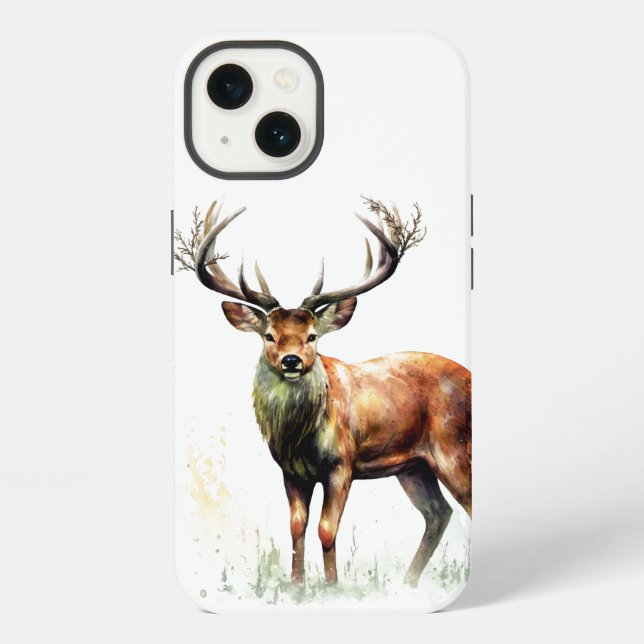 Funda Para iPhone Ciervo enorme con cornamenta (Reverso )