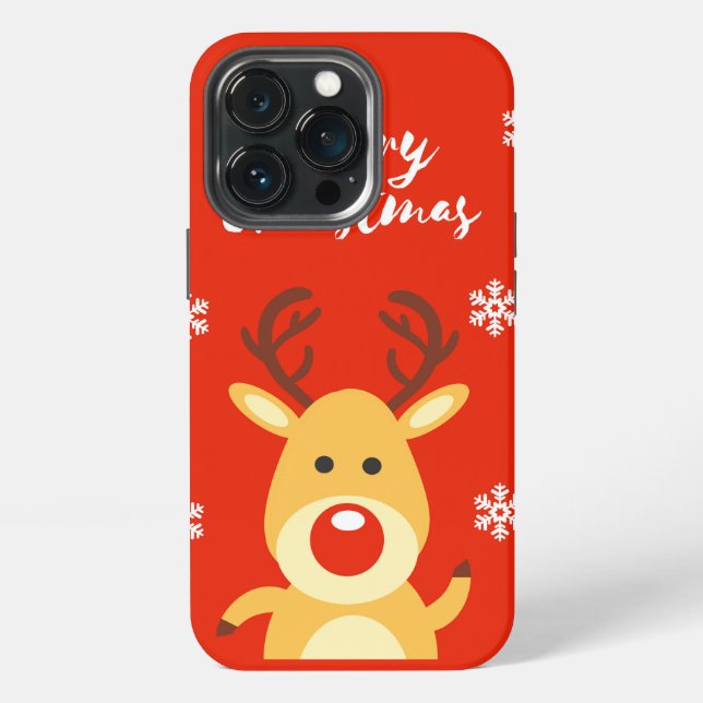 Funda Para iPhone ciervo nariz roja (Reverso )