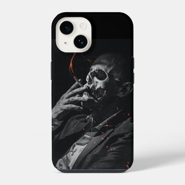 Funda Para iPhone Cigarrillo de esqueleto para fumar (Reverso )