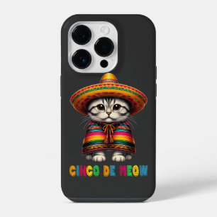 Funda Para iPhone 14 Pro Cinco De Mayo Funny Gato Mexicano Sombrero Meow