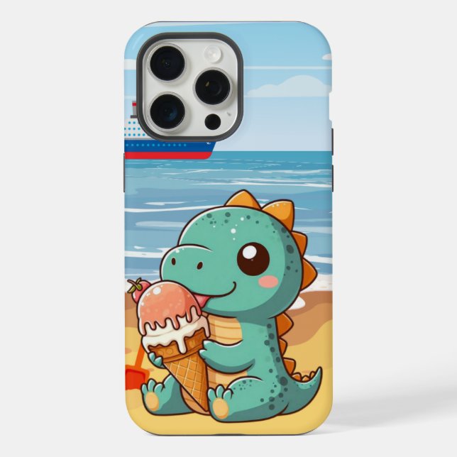 Funda Para iPhone Cino de helados en la playa (Reverso )