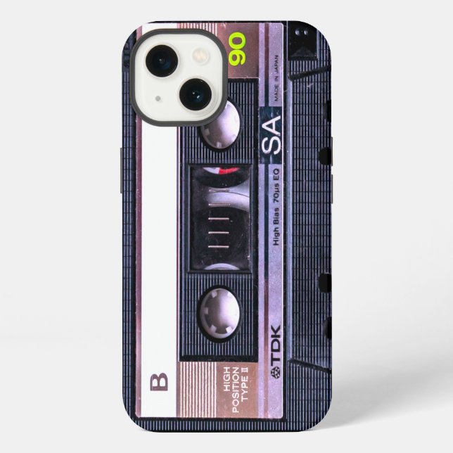 Funda Para iPhone Cinta de casete negra (Reverso )