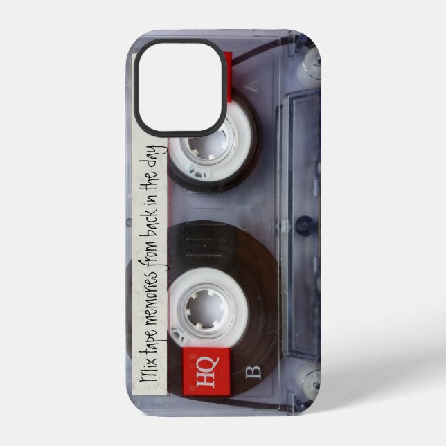 Funda Para iPhone Cinta de casete retro divertida vintage (Reverso )