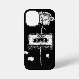 Funda Para iPhone 12 Mini Cinta de casete vintage estética de rosa florecien