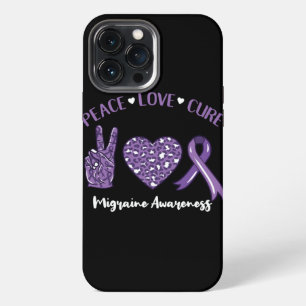 Funda Para iPhone 13 Pro Max Cinta de Concientización sobre Migraña Cura Amor P