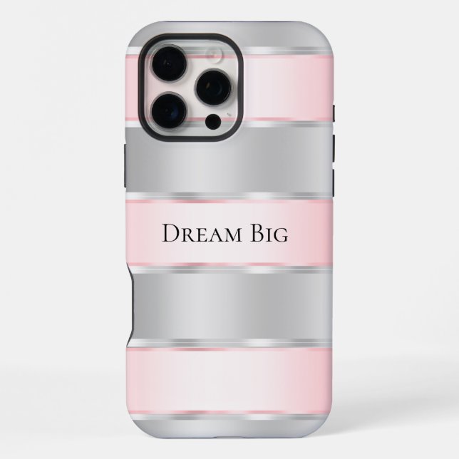 Funda Para iPhone Cinta rosa glamour plateado rubor  (Reverso )