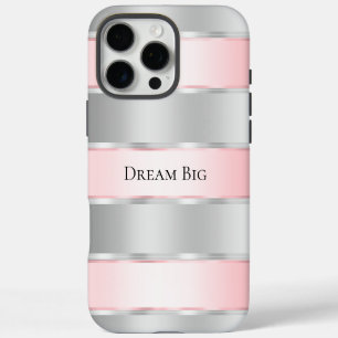 Funda Para iPhone 16 Pro Max Cinta rosa Rubor Glam Silver