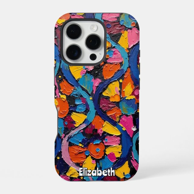 Funda Para iPhone Cintas abstractas vibrantes (Reverso )