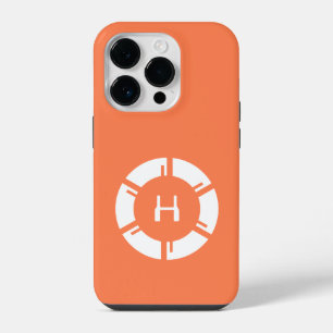 Funda Para iPhone 14 Pro Círculo Futurista Con Monograma De Ciencia Ficción