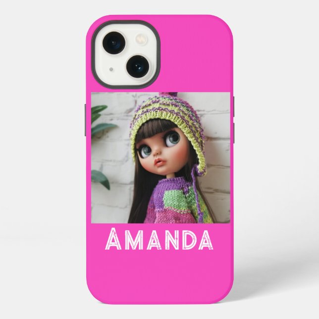 Funda Para iPhone Círculo rosado neón (Reverso )