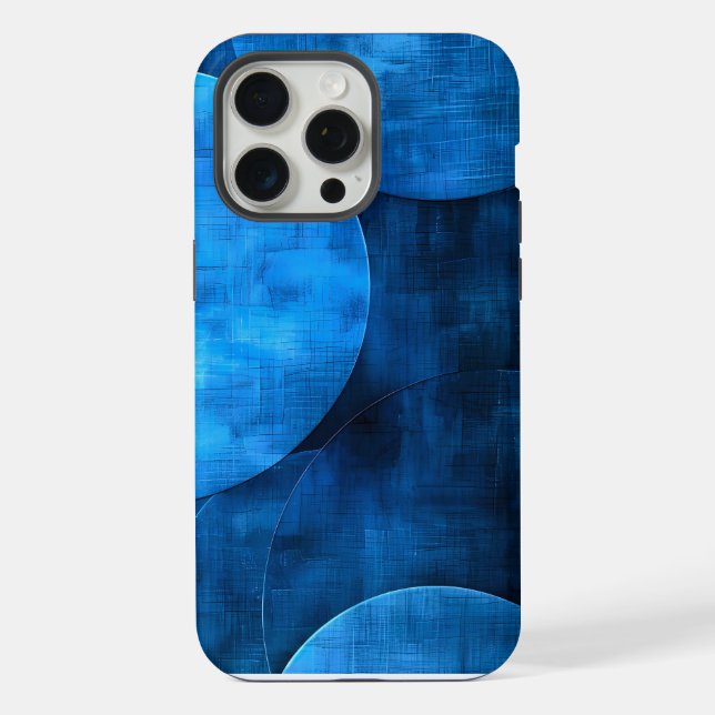 Funda Para iPhone Círculos de la luna azul (Reverso )