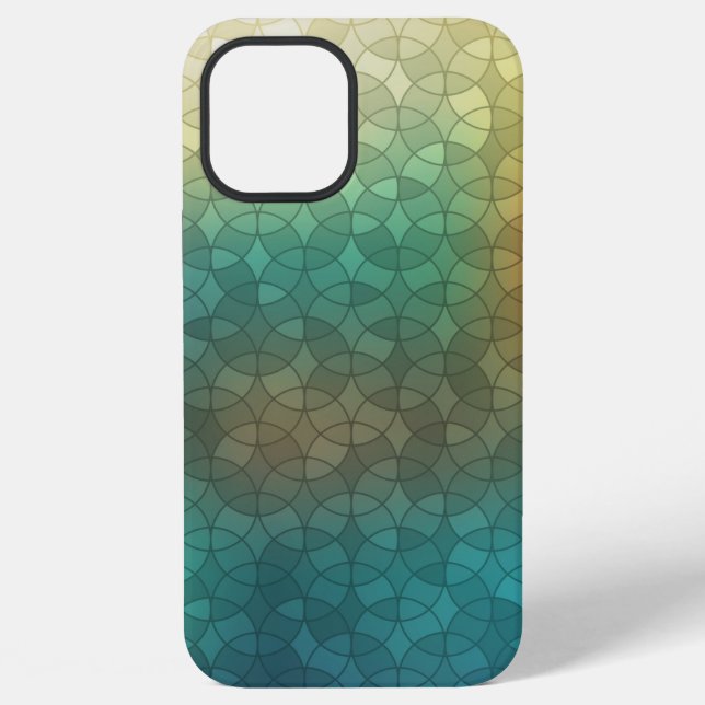 Funda Para iPhone Círculos geométricos gradiente verde amarillo patr (Reverso )