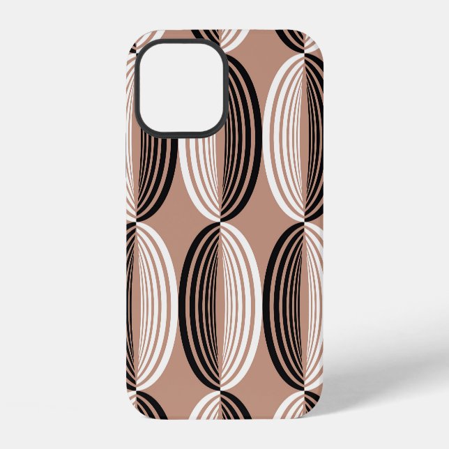 Funda Para iPhone Círculos Marrones Geométricos Diseño Continuo (Reverso )