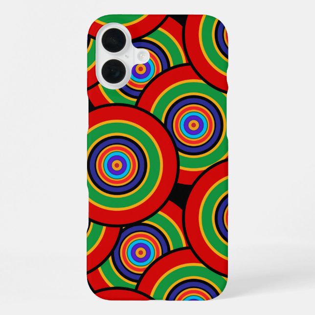 Funda Para iPhone Círculos y anillos retro (Reverso )