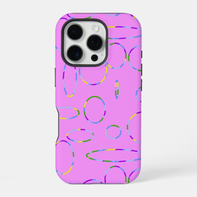 Funda Para iPhone Círculos y bucles en estuche de teléfono geométric (Reverso )