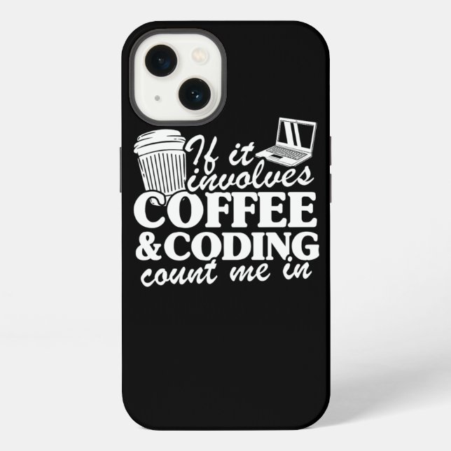 Funda Para iPhone Cita de codificación de café Programador Desarroll (Reverso )
