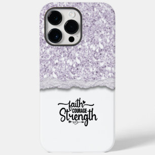 Funda Para iPhone 14 Pro Max Cita de guión de caligrafía de fuerza de valor de