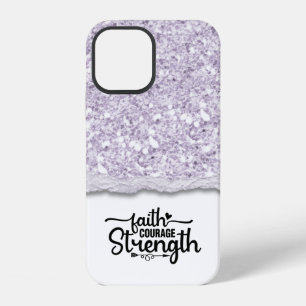 Funda Para iPhone 12 Cita de guión de caligrafía de fuerza de valor de