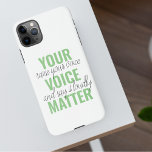 Funda Para iPhone 11Pro Max Cita de motivación positiva de verde para tu voz<br><div class="desc">Cita de motivación positiva de verde para tu voz</div>