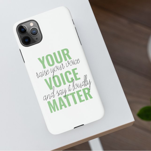 Funda Para iPhone Cita de motivación positiva de verde para tu voz (Subido por el creador)