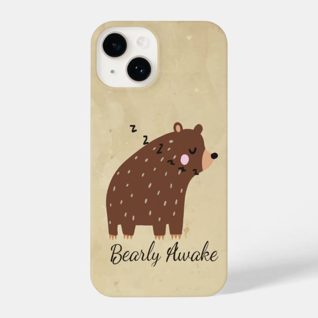 Funda Para iPhone Cita divertida Bearly Awake Cute Personalizado Sle (Reverso )