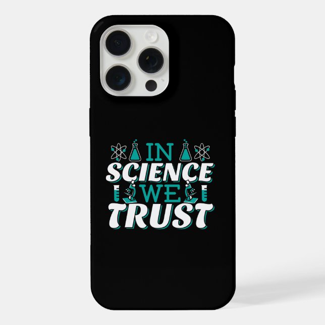 Funda Para iPhone Cita 'En la Ciencia Confiamos' - Profesor (Reverso )