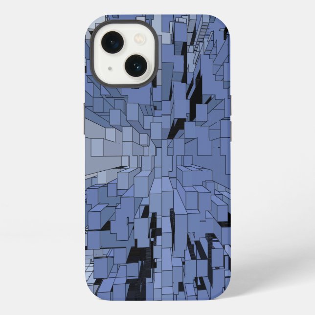 Funda Para iPhone Ciudad azul violeta (Reverso )