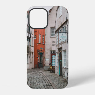 FUNDA PARA iPhone 12 CIUDAD BLANCA BICICLETA APARCADA EN LA CARRETERA