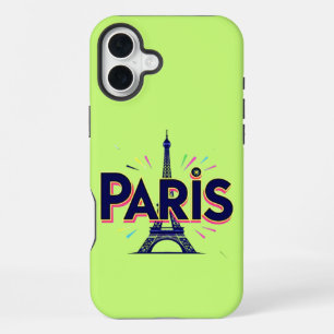 Funda Para iPhone 16 Plus Ciudad de las Luces: Arte de tipografía negrita de