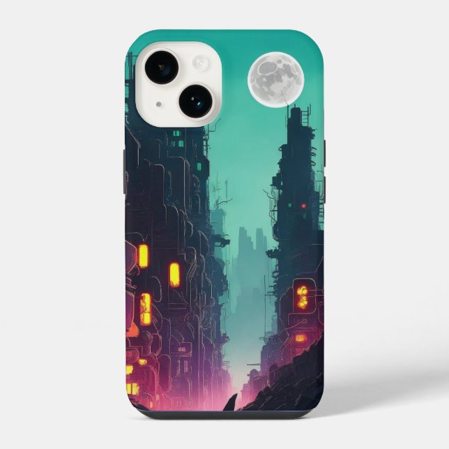 Funda Para iPhone ciudad neón (Reverso )