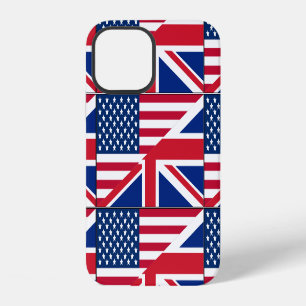 Funda Para iPhone 12 Ciudadano dual bandera estadounidense y británica 