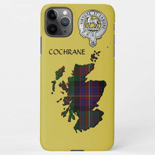 Funda Para iPhone Clan Cochrane Escudo y Tartan Map (Reverso)