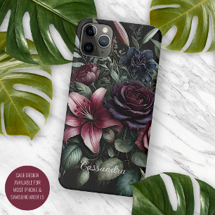 Funda Para iPhone 16 Pro Max Clásica Rosa Floral Gótica Victoriana Personalizad