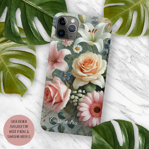 Funda Para iPhone 16 Pro Max Clásicas Rosas Chic Pintura Botánica de Arte
