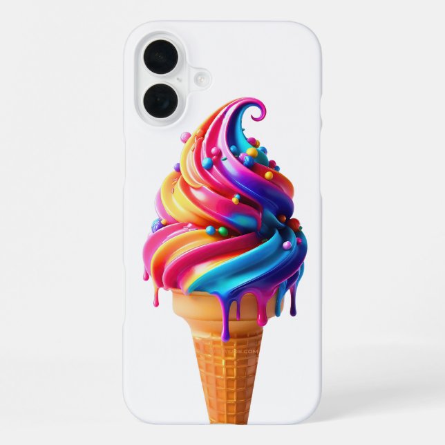 Funda Para iPhone Clásico de helado de SlipperyJoe (Reverso )