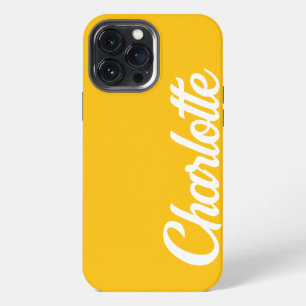 Funda Para iPhone 13 Pro Max Clásico Elegante Personalizado Monograma Amarillo