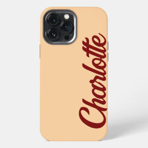 Funda Para iPhone 13 Pro Max Clásico Elegante Personalizado Monograma Melocotón