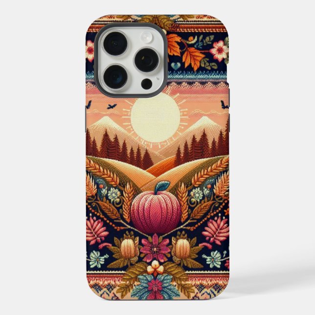 Funda Para iPhone Clásico Fair Isle Otoño (Reverso )