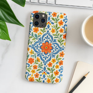 Funda Para iPhone 16 Pro Max Clásico Patrón de Arte Floral Mediterráneo Étnico