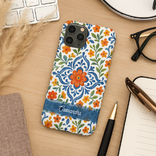 Funda Para iPhone 16 Pro Max Clásico patrón étnico mediterráneo de arte floral