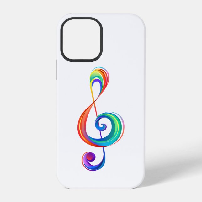 Funda Para iPhone Clef de sol arcoíris en capas (Reverso )