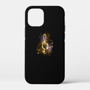 Funda Para iPhone 12 Mini Clef de sol de música dorada