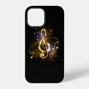 Funda Para iPhone 12 Clef Musical de Triple Dorado