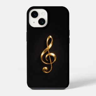 Funda Para iPhone 14 Clefa de sol dorada para iPhone 14 Mate Black 4 Lu